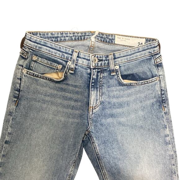 RAG & BONE Low Rise Slim Boyfriend Womens Sz 24 Distressed Light Wash - Picture 2 of 6